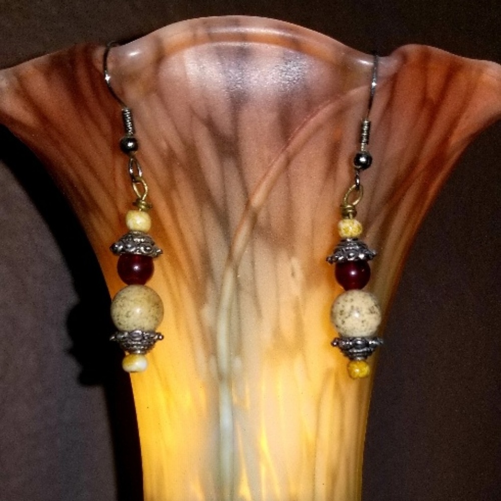 Handmade Brown Toned Drop Earrings